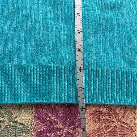 Charter Club Turquoise Cashmere Sweater - Picture 7 of 9